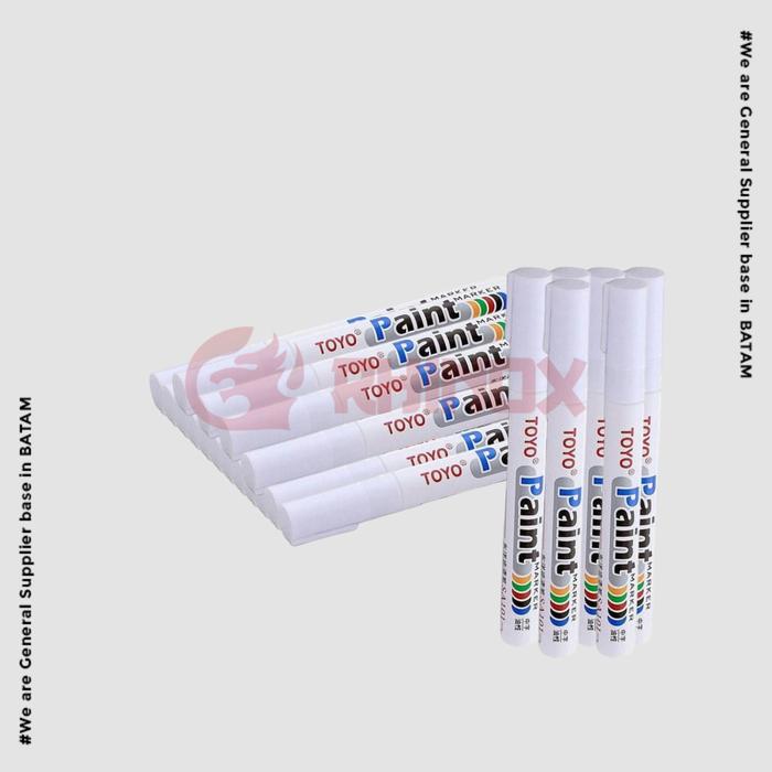 Gambar Spidol ban mobil motor Paint marker merk TOYO - Merah/ Putih/ Kuning - Putih dari Rhinox Store undefined Tokopedia