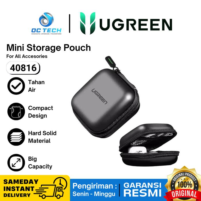 Gambar Travel Organizer Pouch Storage Bag Mini Pouch Case Leather WaterProof Pouch Kecil Aksesoris Ugreen Original - 40816-BLACK dari OC Tech undefined Tokopedia