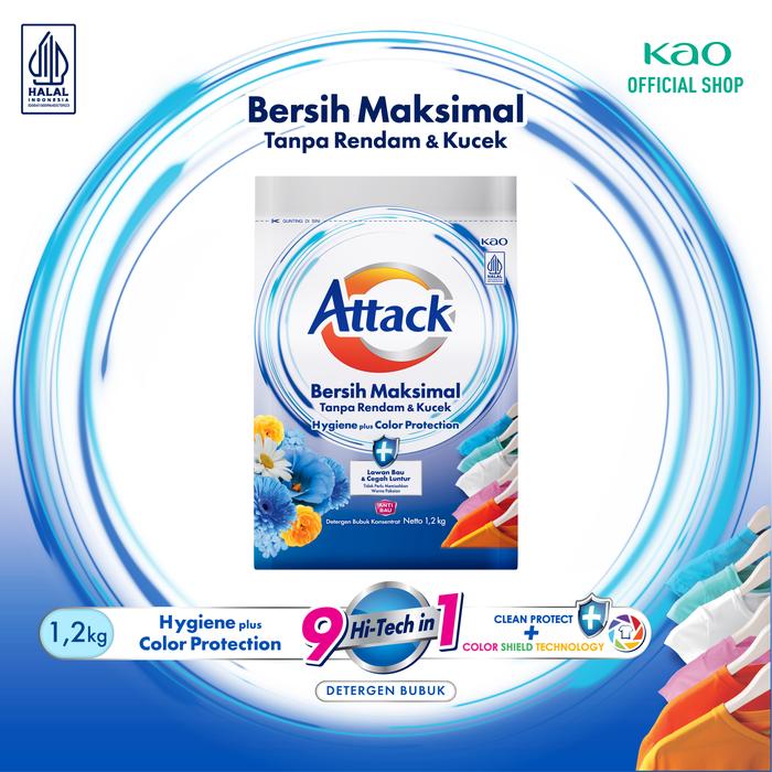 Gambar Attack Hygiene Plus 1.2kg - Deterjen Bubuk Untuk Mesin Cuci dari KAO Indonesia undefined Tokopedia