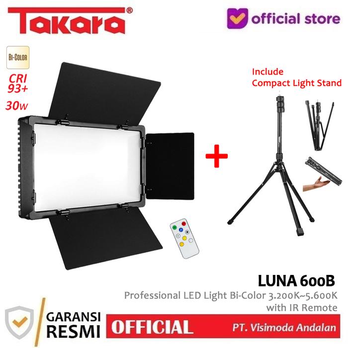 Gambar Takara LUNA 600B Bi-Color Video Studio LED Light - COMBO 1 dari Takara Indonesia undefined Tokopedia