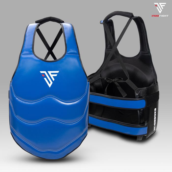 Gambar Body Protector Muay Thai Kick boxing Indofight Chest Guard Karate - Biru, M Remaja dari Knuckles Fight Store undefined Tokopedia