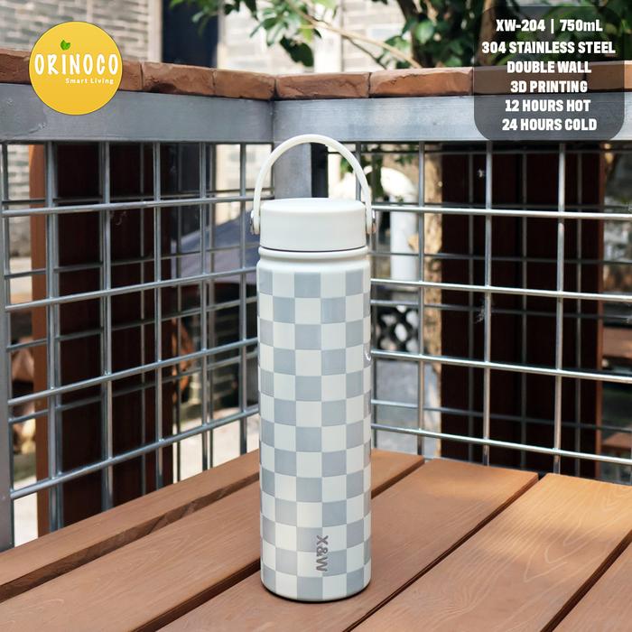 Gambar Orinoco Tumbler Stainless 304 Botol Minum Tahan Panas Dingin Motif 3D Printing XW-204 Termos Vacuum With Handle 750ml - Putih dari Maxhomeliving_NEW undefined Tokopedia