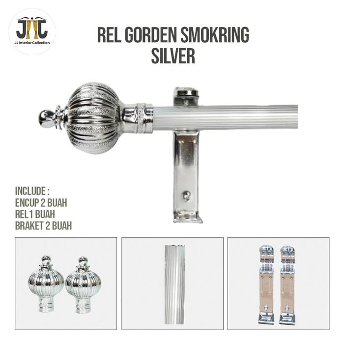 Gambar Tiang Penyangga Gorden Rel Rollet Batang Gorden Minimalis - Rel Rolet - SIlver, L 200cm dari JJ Interiorr undefined Tokopedia