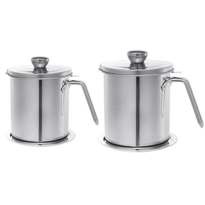 Gambar OIL POT UKURAN 1,7 LITER SARINGAN MINYAK SERBA GUNA BAHAN STAINLESS STEEL IMPORT ORIGINAL - Silver dari RekaOfficial undefined Tokopedia