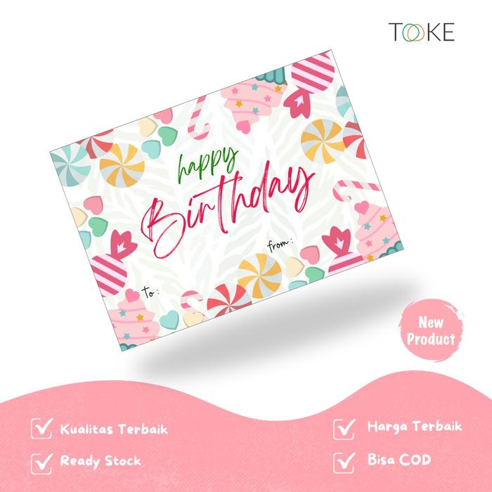 Gambar 10PCS Kartu ucapan ulang tahun/kartu ucapan happy birthday - candy dari Bakoel Notebook undefined Tokopedia