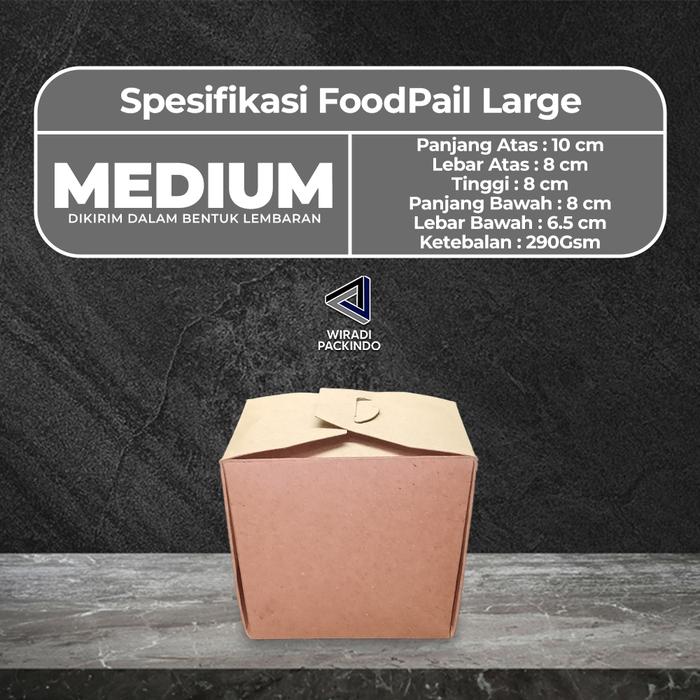 Gambar FOOD PAIL - PAPER LUNCH BOX - KOTAK MAKAN DUS COKLAT / KRAFT ALL SIZE - MEDIUM dari WIradi Packindo undefined Tokopedia