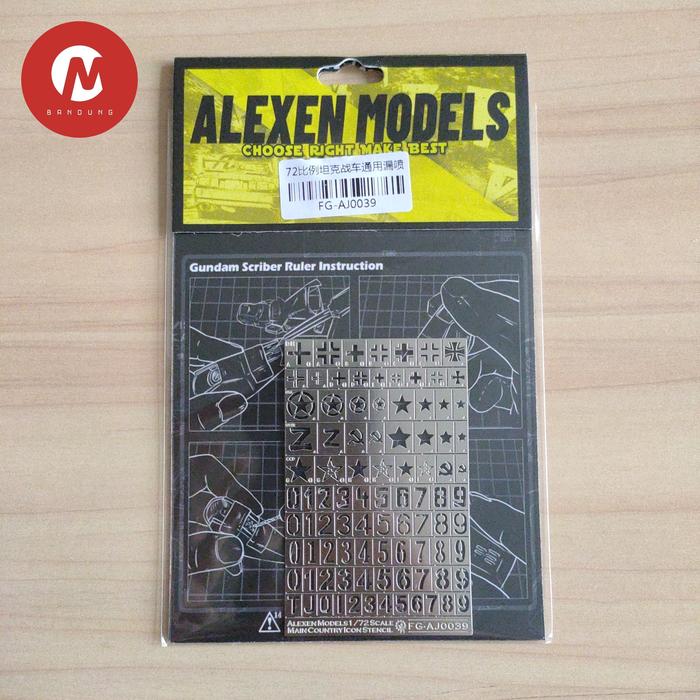 Gambar ALEXEN AJ0039 4 Nations Icon & Logo Airbrush Stencil for 1/72 Scale - Military Tank Pesawat Gunpla Modelkit dari mechaniSTORE Bandung undefined Tokopedia