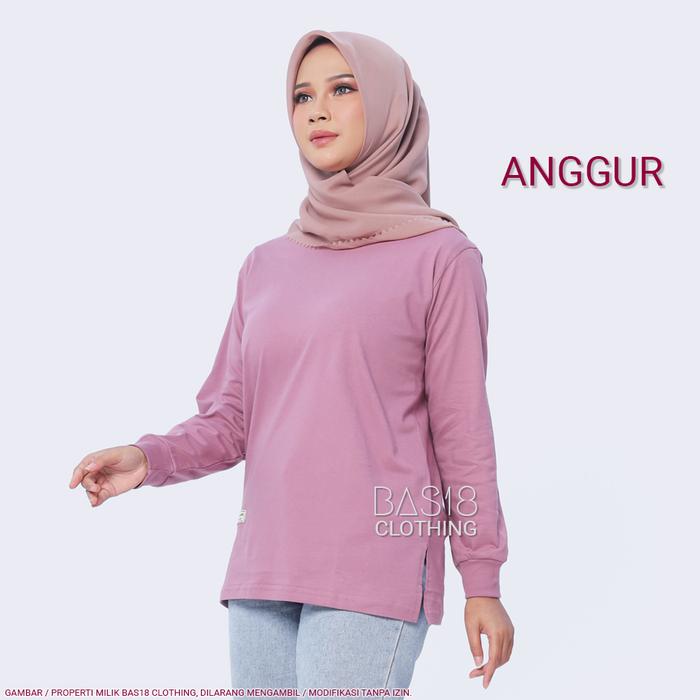 Gambar Kaos Polos Wanita Tebal Belah Samping Tangan Karet JUMBO Cotton Combed 20s Premium Original BAS18 Clothing - Anggur, 3XL dari BAS18 CLOTHING undefined Tokopedia