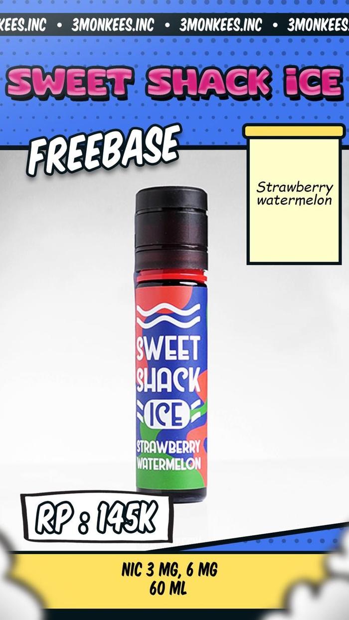 Gambar EJM SWEET SHACK ICE STRAWBERRY WATERMELON 60ML Free Cotton King / gratis kapas - 3MG dari 3monkees singgasana undefined Tokopedia