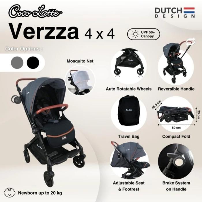 Gambar Stroller Cocolatte Verzza Stylish Compact Reversible Handle Premium - Grey dari Studio Dua Delapan undefined Tokopedia