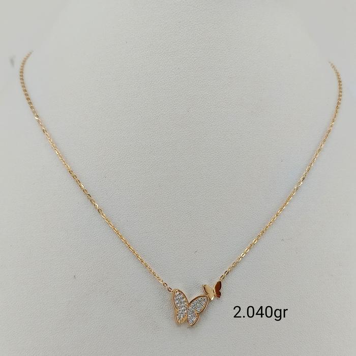 Gambar kalung emas dengan liontin kupu dari Toko emas Jangkar Semarang undefined Tokopedia