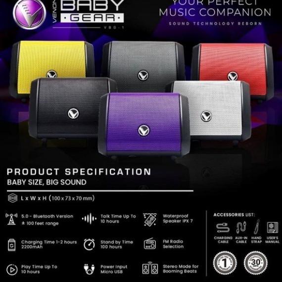 Gambar (Bebas Ongkir) Venom Baby Gear VBG 1 Speaker Bluetooth Original dari agauav undefined Tokopedia