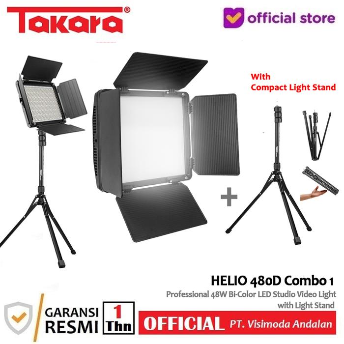 Gambar Takara HELIO 480D Bi-Color LED Lighting Studio Video Light 48W - Combo 1 dari Takara Indonesia undefined Tokopedia