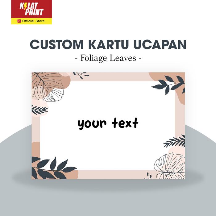 Gambar Custom Kartu Ucapan Gift Card Hadiah Ulang Tahun Foliage Leaves dari KILAT PRINT undefined Tokopedia