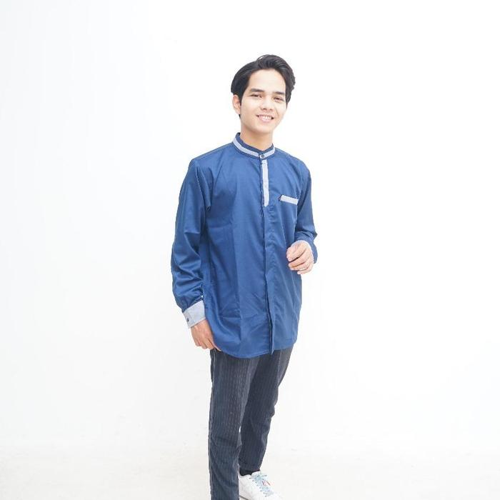 Gambar Baju Koko Pria Dewasa Lengan Panjang - Biru, L dari Kabutik undefined Tokopedia
