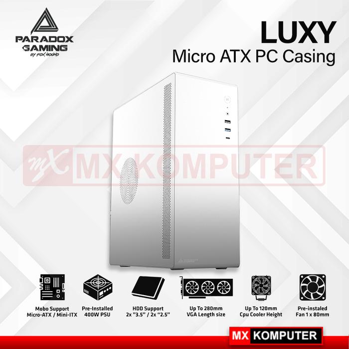 Gambar Micro ATX PC Casing Paradox Gaming Luxy - Putih dari MXKomputer_NEW undefined Tokopedia
