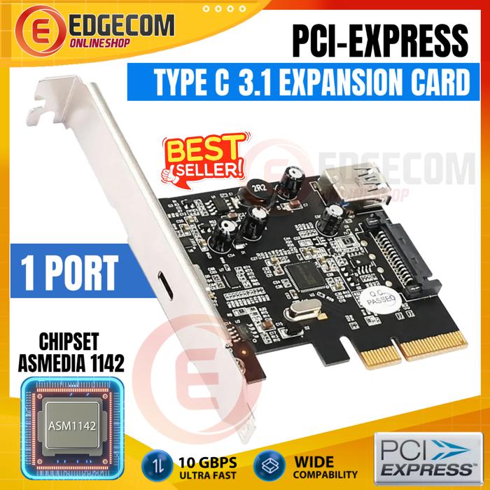 Gambar PCI-e PCIE 4x USB TYPE C 3.1 Expansion Card 1 Port / 2 Port Pci Express - 1 PORT dari Edgecom undefined Tokopedia