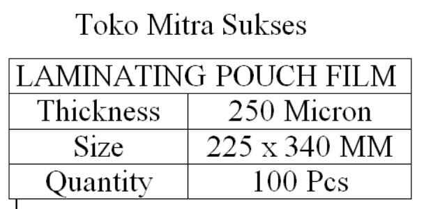 Gambar Plastik Laminating F4 250 micron - Folio dari Toko Mitra Sukses undefined Tokopedia