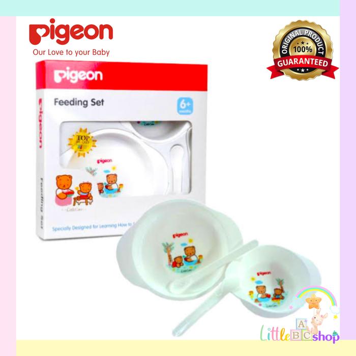 Gambar Pigeon feeding set / peralatan makan bayi dari littleabcshop undefined Tokopedia