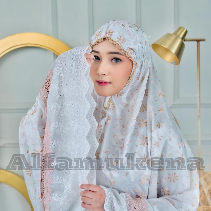 Gambar Mukena dewasa sutra milo renda rempel full bordir premium dari Alfarizqi mukena undefined Tokopedia