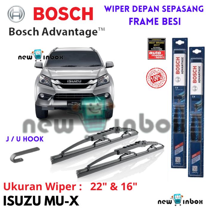 Gambar Wiper Depan Mobil ISUZU MUX MU-X Sepasang BOSCH ADVANTAGE 22" & 16" / 22"& 17" ORIGINAL - Depan 22" & 16" dari NEW IN BOX undefined Tokopedia