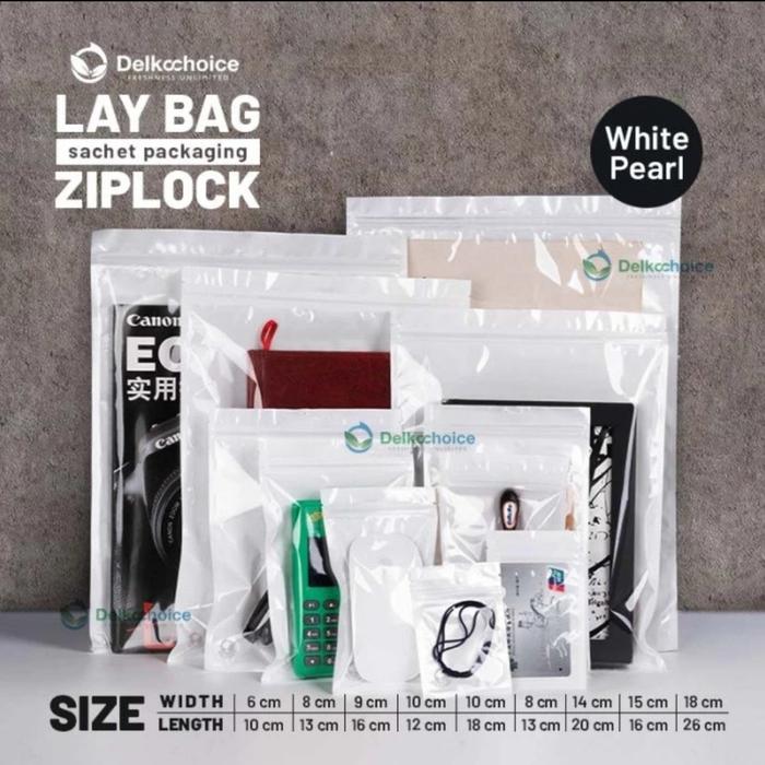 Gambar PLASTIK KEMASAN SACHET / SASET KOPI ALUMUNIUM FOIL DELKOCHOICE 7X10CM - WHITE ZIPLOCK, 7CM X 9CM dari Sipacking Store undefined Tokopedia