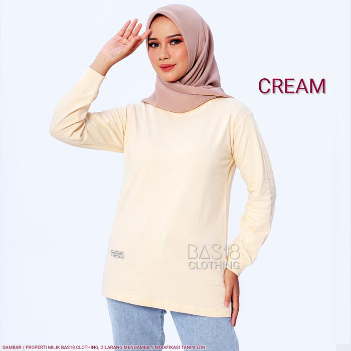 Gambar Atasan Wanita Jumbo Kaos Belah Samping Viral Hijab Tangan Rib Premium Terbaru Combed 20s Tebal - Cream, 3XL dari ZEEZEE STYLES undefined Tokopedia