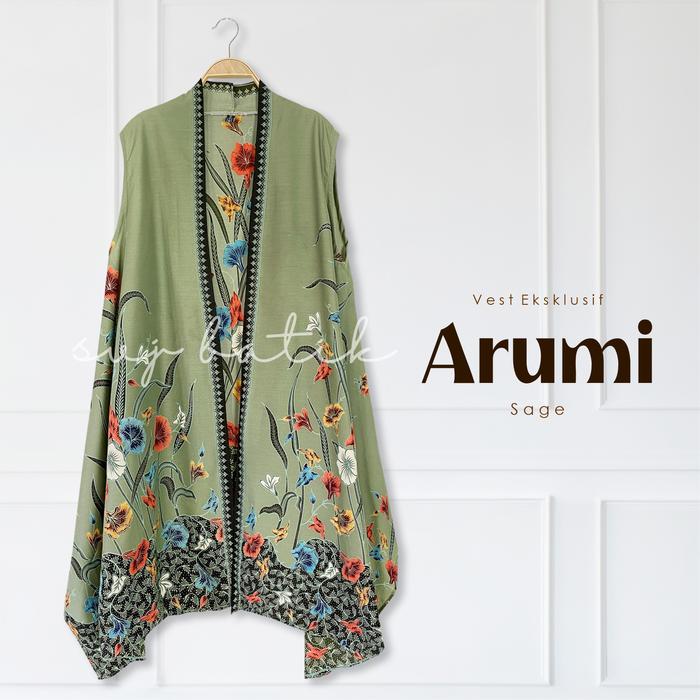 Gambar Atasan batik wanita jumbo tanpa lengan model vest cardigan set inner bahan katun adem lembut - arumi, set inner army dari Prassaditio undefined Tokopedia