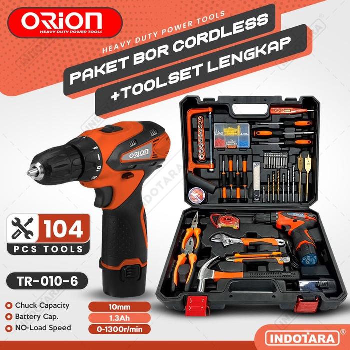 Gambar Hand Toolset / Tool Kit Set / Toolbox Cordless Drill Set Orion dari G L O B A L - O T O M O T I F undefined Tokopedia