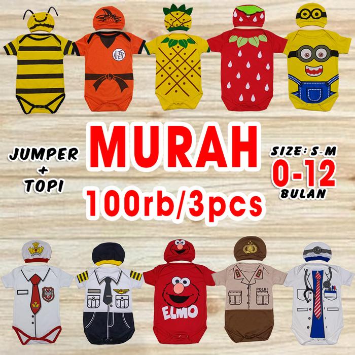 Gambar Jumper Baju Bayi karakter spongebob minion kfc dragon ball elmo nanas - Pilih Motif, Size S dari Om Joe Shop undefined Tokopedia