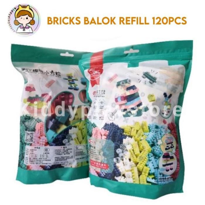Gambar Mainan Bricks Balok Anak anak, DIY Susunan Balok Anak - Refill isi 120 dari RIKMARU undefined Tokopedia