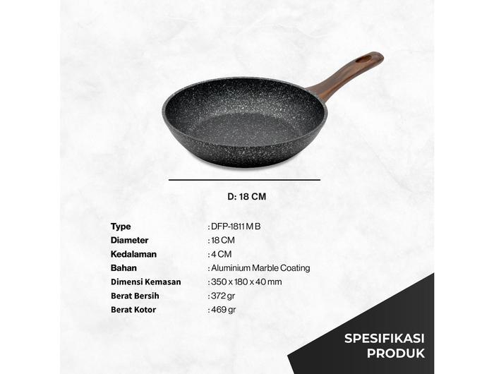 Gambar Wajan Deep Fry Pan Marble Miyako Cookware / Wajan anti lengket miyako - 18 CM dari TOENG MARKET TIDAR undefined Tokopedia