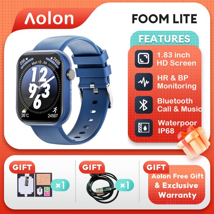 Gambar Aolon New Smart Watch IP68 Jam Tangan Calculator Custom Wallpaper - Lite-Blue dari Aolon undefined Tokopedia