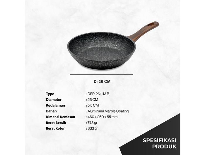 Gambar Wajan Deep Fry Pan Marble Miyako Cookware / Wajan anti lengket miyako - 26 CM dari TOENG MARKET TIDAR undefined Tokopedia
