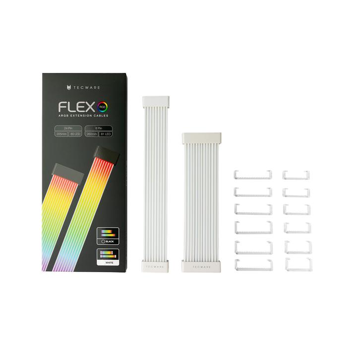 Gambar TECWARE FLEX RGB PSU Extention Cable 24pin atx & 8/16pin GPU - WHITE dari Tecware Indonesia undefined Tokopedia