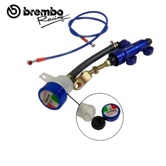 Gambar TONJOKAN MASTER REM BELAKANG BREMBRO PLUS SELANG REM 60CM SATRIA FU/ VIXION/ RX KING/ R15/ XABRE/ NINJA/ MX KING/ CRF / KLX / WR UNIVERSAL - Biru dari Gwen Official undefined Tokopedia