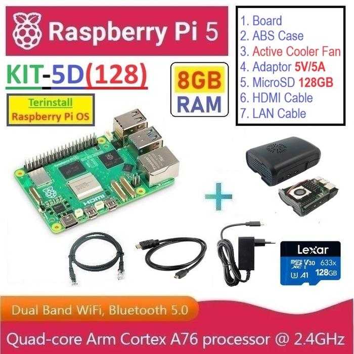 Raspberry Pi5 8Gbメモリ/128Gb ストレージ(IoT機器) 【公式通販】
