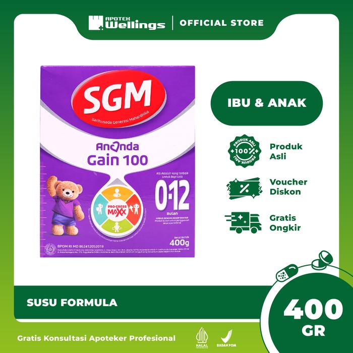 Gambar SGM Ananda Gain 100 0-12 Bulan Susu Formula Bayi Bubuk 400gr dari Wellings Official Store undefined Tokopedia