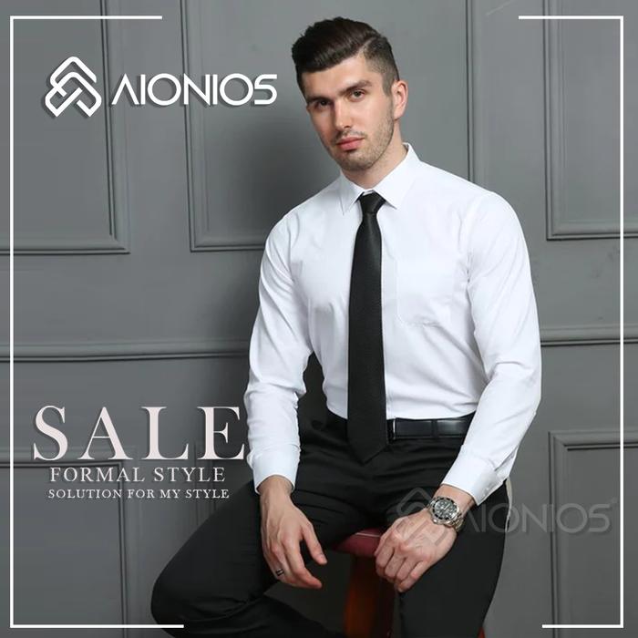 Gambar KEMEJA PUTIH PRIA SLIMFIT TANGAN PANJANG / KEMEJA KERJA PRIA PUTIH DAN WARNA KATUN PREMIUM - PUTIH , M dari AIONIOS undefined Tokopedia