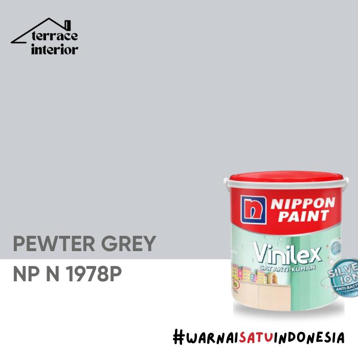 Gambar Cat Tembok Vinilex Silver Ion Nippon Paint Interior Warna Abu 5kg - PEWTER GREY dari Terrace Interior undefined Tokopedia