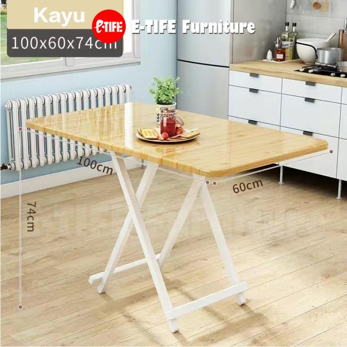 Gambar Etife Meja Makan Lipat /Set meja lipat dan kursi /Meja kerja Lipat - Kayu 100*60, Meja dari E-TIFE Fashion Furniture undefined Tokopedia