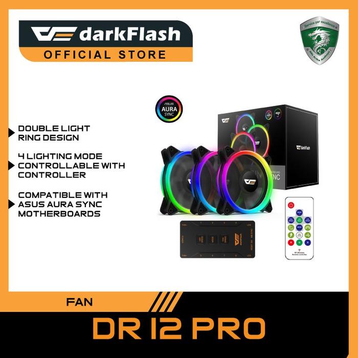 Gambar darkFlash DR12 PRO A-RGB Fan [3 Fan] - Gatotkaca Electronics dari Gatotkaca Electronics undefined Tokopedia
