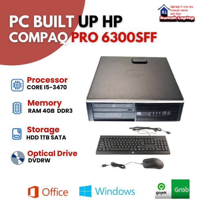 Jual PC Built up HP Compaq Pro 6300sff core i5 4gb hdd 1tb garansi