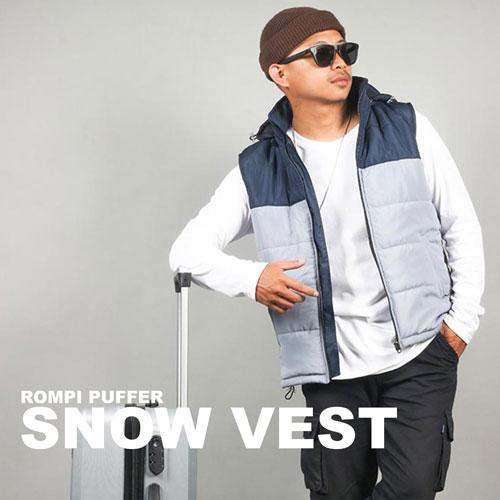 Jual Rompi Puffer SNOW VEST Rompi Padding Hangat Simple Stylish