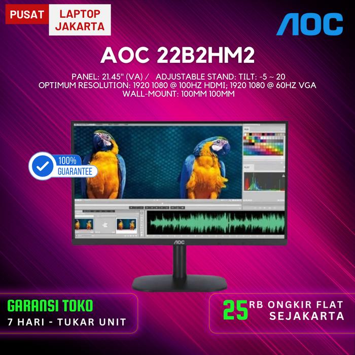 Gambar AOC 22B2HM2 Monitor 22" Borderless VA 100Hz 4ms AdaptiveSync sRGB - Monitor dari Pusat Laptop Jakarta undefined Tokopedia