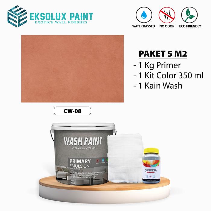 Gambar Paket Cat Wash 5m2 Motif Semen Ekspos Lime Wash Paint - CW.08 - Paket Cat 5m2 dari Eksolux Paint Surabaya undefined Tokopedia