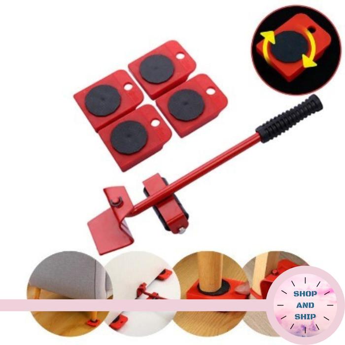 Gambar Alat Roda Roller Pemindah Pengangkat Furniture Barang Berat ORIGINAL - BEBAN 150 KG ++ dari Shopandshipofficial undefined Tokopedia