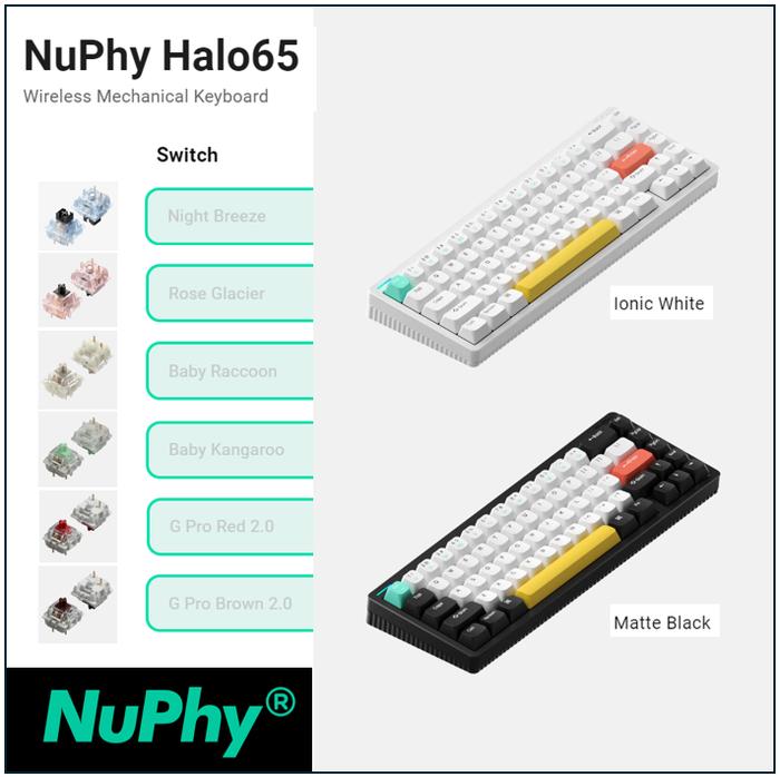 Promo Nuphy Halo 65 Wireless Mechanical Keyboard - Matte Black 