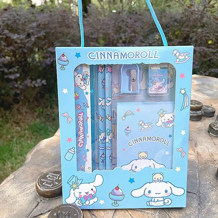 Gambar PENSIL SET SANRIO KUROMI CHINAMOROL MELODY - SET ALAT TULIS 6 IN 1 MOTIF SANRIO ATK Set Kuromi and Friends - Cinnamorol 6in1 dari Violetacc undefined Tokopedia