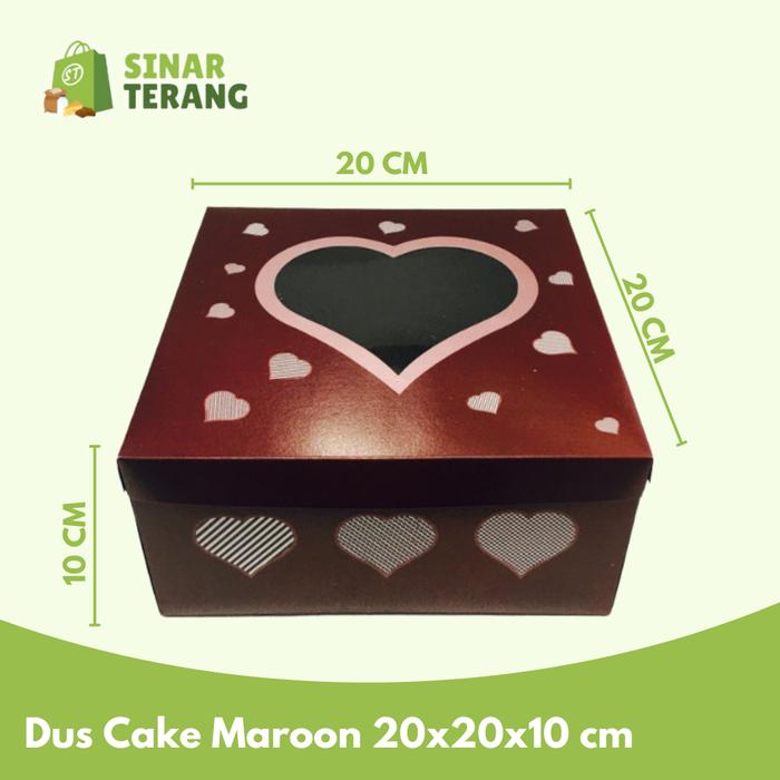Gambar Dus Ultah Cake 20 22 25 26 28 30 box kue maroon aneka ukuran marron per pak - 20x20 dari sinar terang Regency undefined Tokopedia